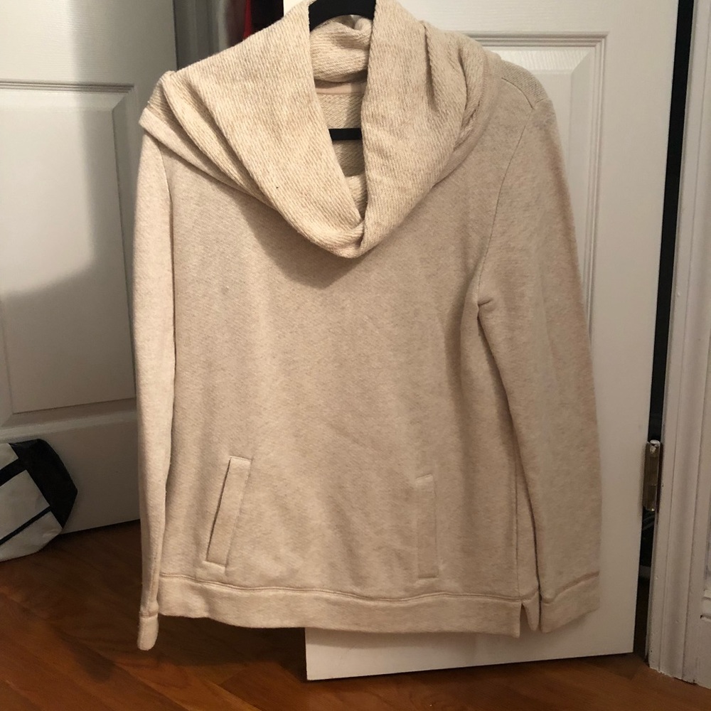 JCrew Cream Funnelneck Sweatshirt, Medium